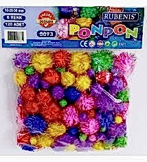 RUBENİS PONPON 6 RENK KARIŞIK METALİK 120 Lİ 5073