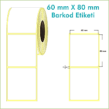 60x80 1000Lİ TERMAL BARKOD ETİKETİ