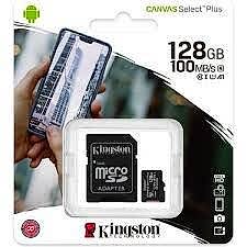 KINGSTON 128GB SDXC CANVAS SELECK PLUS HAFIZA KARTI 100R C10