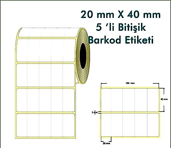 20x40 5000Lİ TERMAL BARKOD ETİKETİ