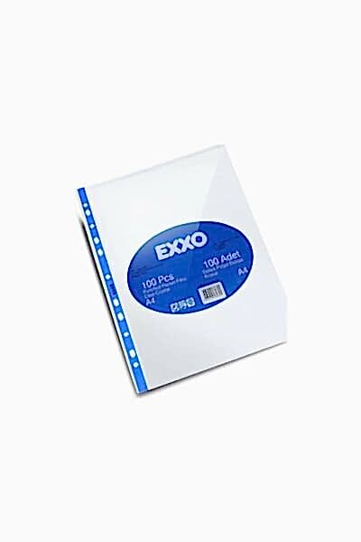 EXXO A4 MAVİ ŞERİTLİ KRİSTAL POŞET DOSYA