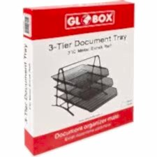GLOBOX METAL EVRAK RAFI 3 LÜ SİYAH