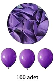 NEDİ BALON DÜZ RENK MOR 100 LÜ 12''