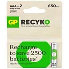 GP AAA 650MAH ŞARJ EDİLEBİLİR İNCE KALEM PİL 2 Lİ