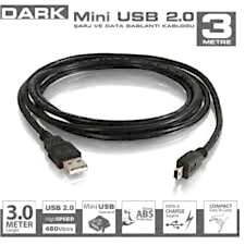 DARK DK-CB-USB2MINIL300 MİNİ USB 2.0 3MT ŞARJ VE DATA KABLOSU