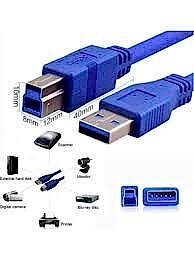VCOM CU201-TL 3.0MT MAVİ USB YAZICI KABLO