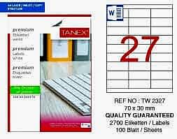 TANEX TW-2327 70x30MM HAZIR 100LU ETIKET
