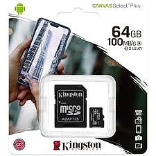 KINGSTON 64 GB MİCSDXC CANVAS SELECK PLUS 100R A1 C10