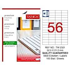 TANEX TW-2321 52,5x21,2MM HAZIR 100LU ETIKET