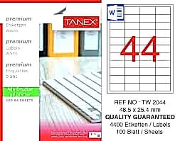 TANEX TW-2044 48,5x25,4MM HAZIR 100LU ETIKET
