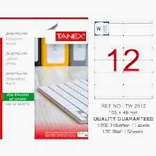 TANEX TW-2512 105x46MM HAZIR 100LU ETIKET