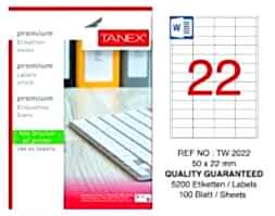 TANEX TW-2022 50X22MM HAZIR 100LU ETIKET