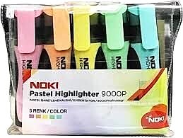 NOKİ 9000 5Lİ PASTEL FOSFORLU KALEM SETİ