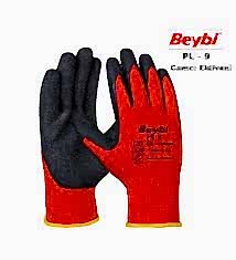 BEYBİ NİTRİL POLY 9 BEDEN KIRMIZI SİYAH İŞ ELDİVENİ